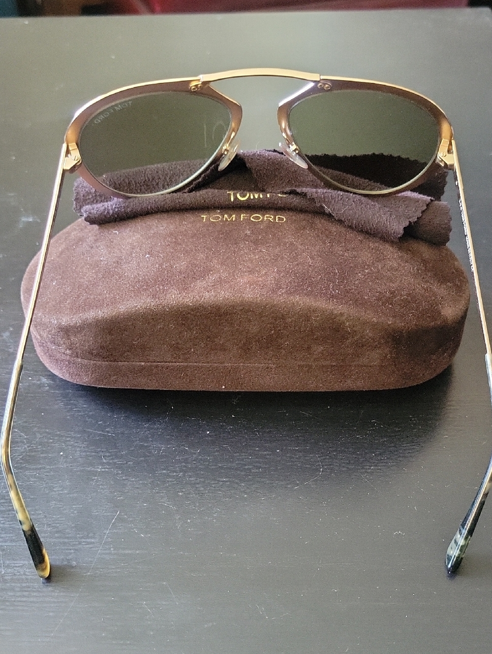 Tom Ford Dashel 508 Gold Aviator Sunglasses with Brown Gradient Lenses - Picture 6 of 12